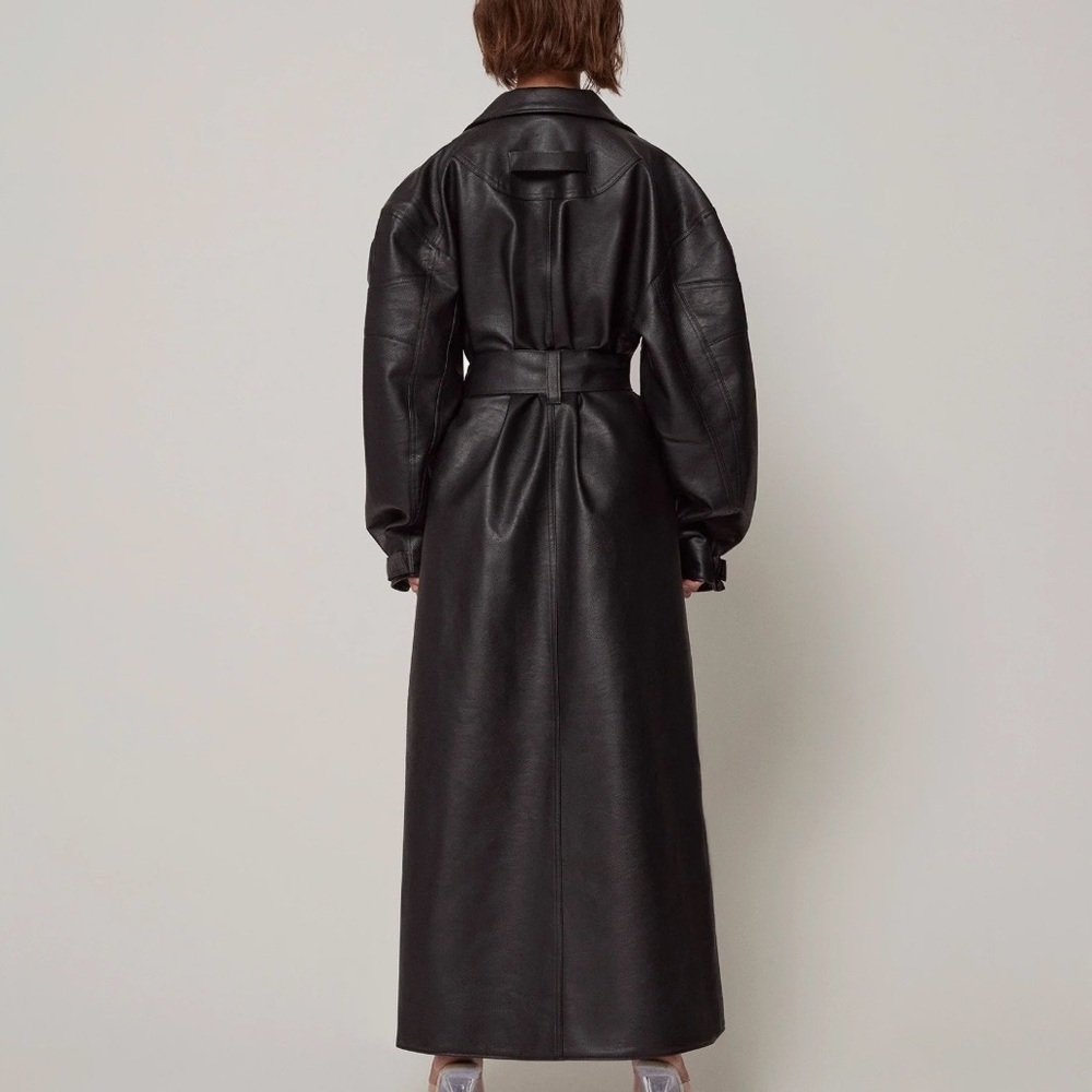 KHY faux Leather Trench | Black - Picture 2 of 6